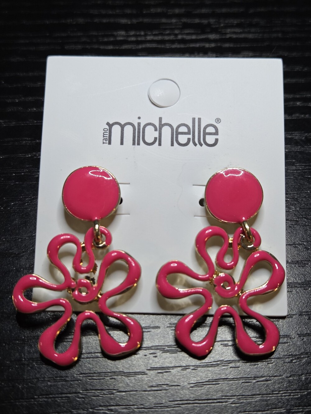 Michelle Pink Floral Dangle Earrings